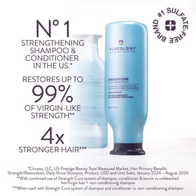 Pureology Strength Cure Conditioner pump and cap close-up for easy dispensing