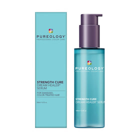 Pureology front packaging showing bottle and brand benefit