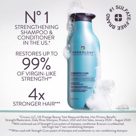 Pureology Strength Cure Shampoo back label visible ingredients and usage benefits