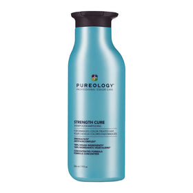 Pureology bottle front view showing Strength Cure Shampoo and vibrant color protection