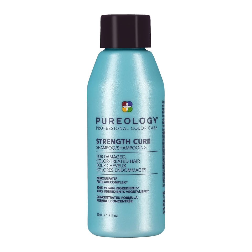 Pureology front packaging showing product and branding, promotes repair