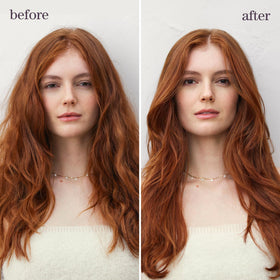Close-up of Pureology mist texture on hair for lightweight hydration benefit