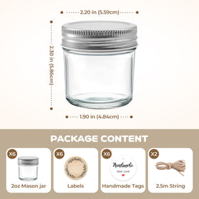 PureRoot jars with labels, string and handmade tags for organized gifting