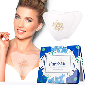PureSkin front packaging showing four silicone chest pads and benefits