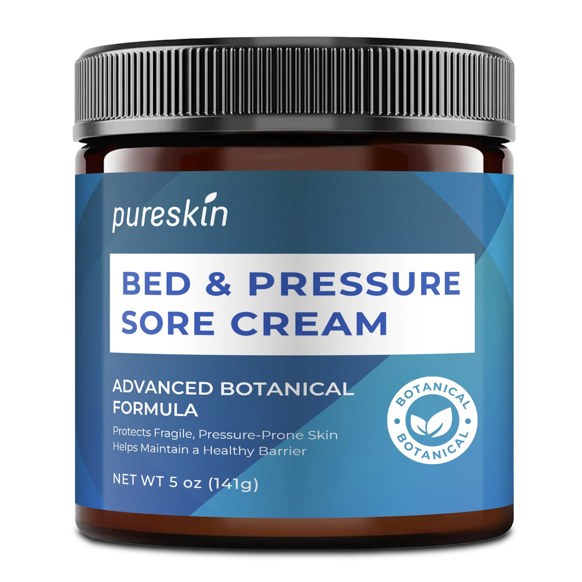 PURESKIN jar front view showing label and benefit of soothing care