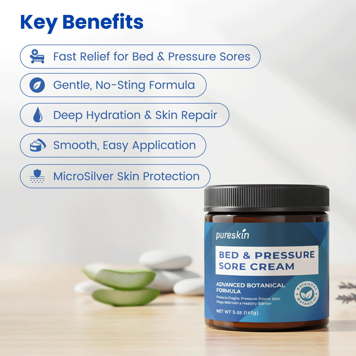 PURESKIN open jar top view revealing creamy formula and protective barrier benefit
