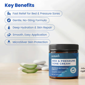 PURESKIN open jar top view revealing creamy formula and protective barrier benefit