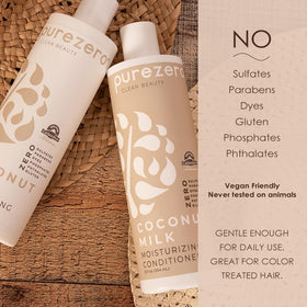 Purezero bottle label details showing clean-ingredient benefit