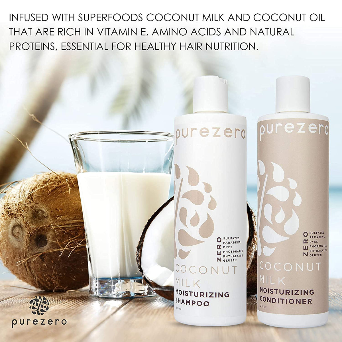 Purezero bottles held in hand for size and 20 oz scale