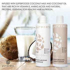 Purezero bottles held in hand for size and 20 oz scale