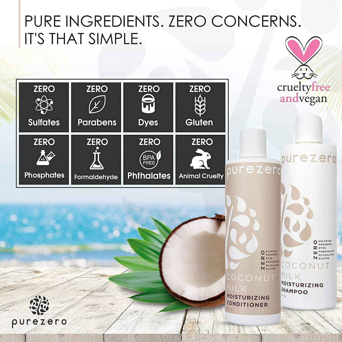 Purezero conditioner texture showing rich moisturizing consistency