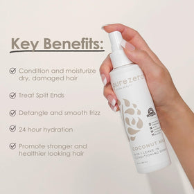 Purezero bottle on styling station with tools indicating heat protection and multi-action convenience