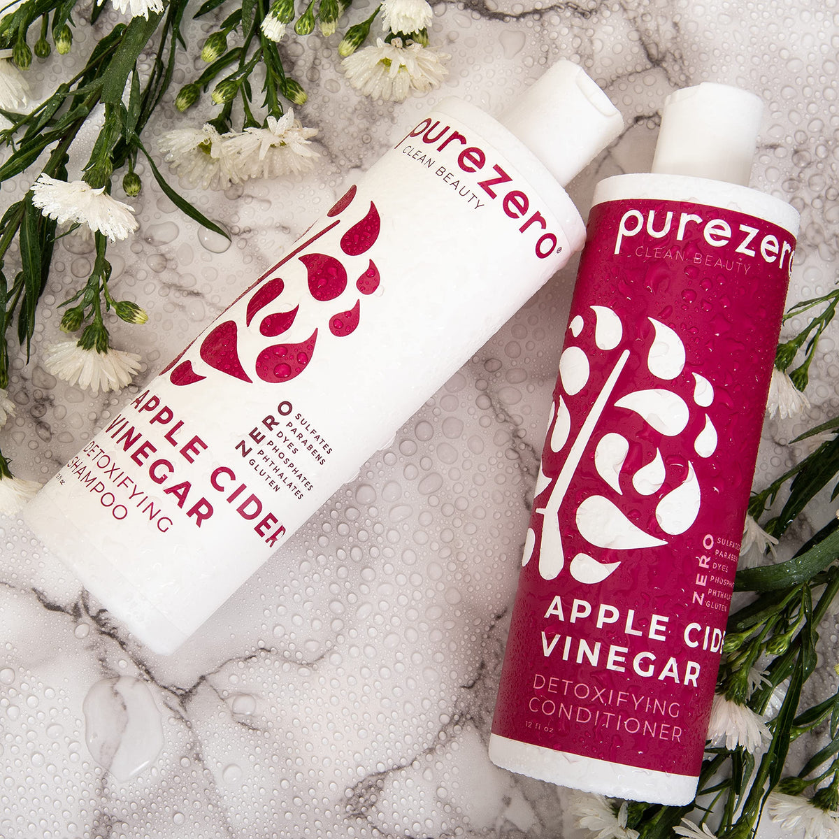 Purezero apples and vinegar scene emphasizing natural apple cider vinegar benefit