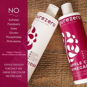 Purezero set styled on bathroom shelf for everyday clean-beauty routine
