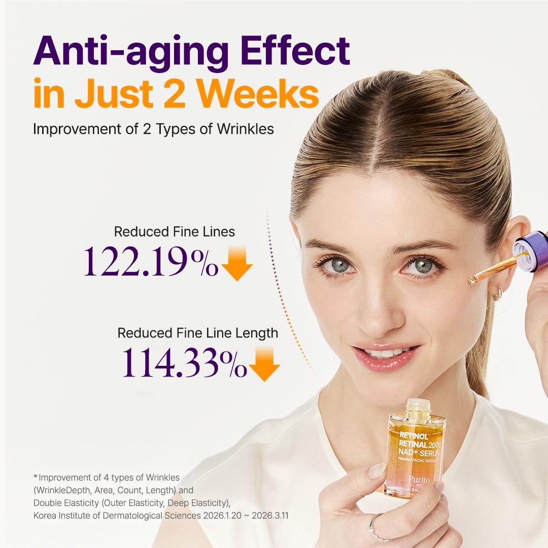 PURITO serum spread on hand highlighting fast-absorbing, non-greasy finish