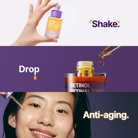 PURITO flatlay showing visible texture improvement before and after use