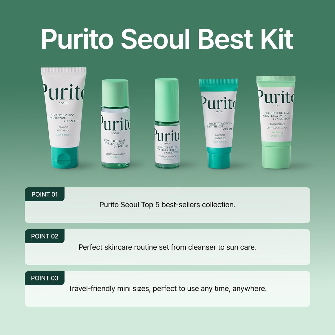 PURITO centella serum dropper detail showing concentrated calming treatment for sensitive skin