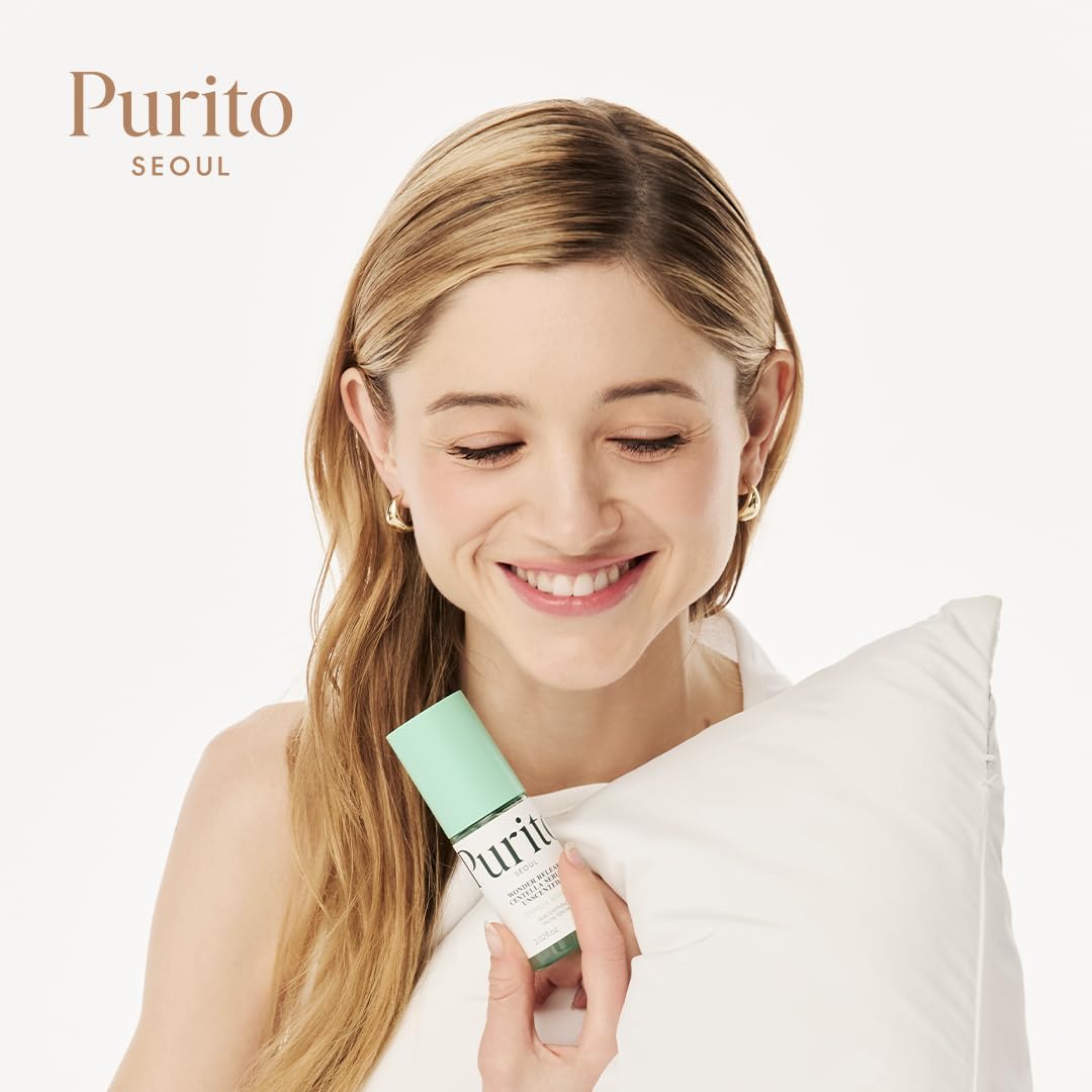 PURITO bottle on bathroom shelf suggesting daily routine compatibility benefit