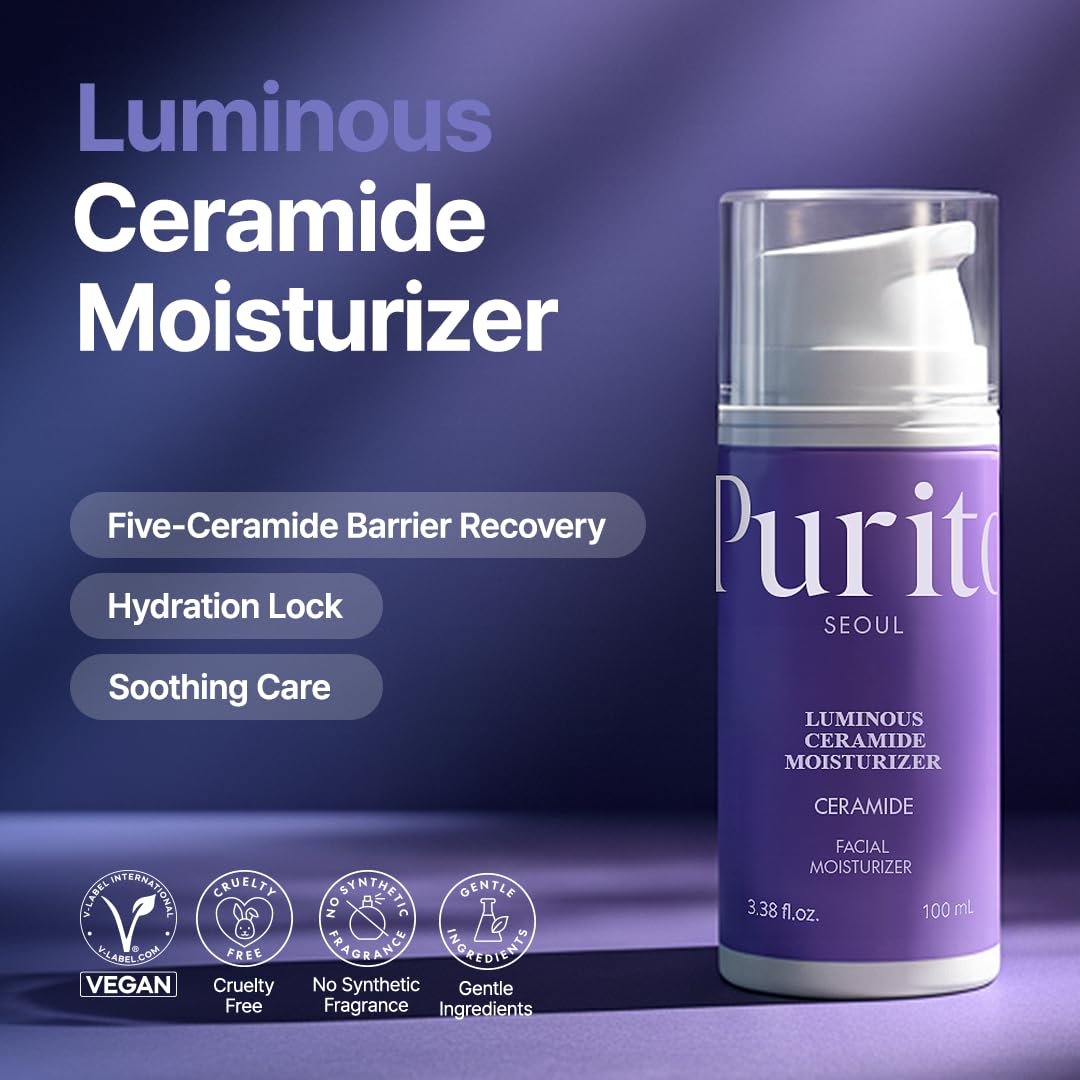 PURITO cream texture close-up highlighting lightweight finish and fast absorption benefit