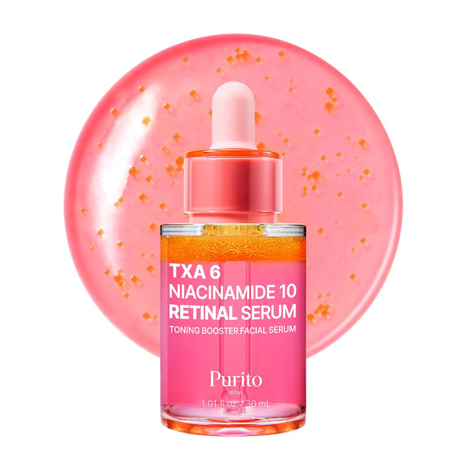 PURITO front bottle showing TXA and niacinamide benefits