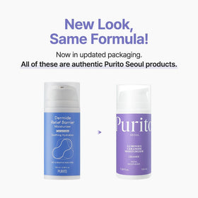PURITO ingredient display with ceramide and squalane emphasizing barrier and hydration benefit