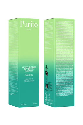 PURITO tube on bathroom shelf suggesting daily routine compatibility