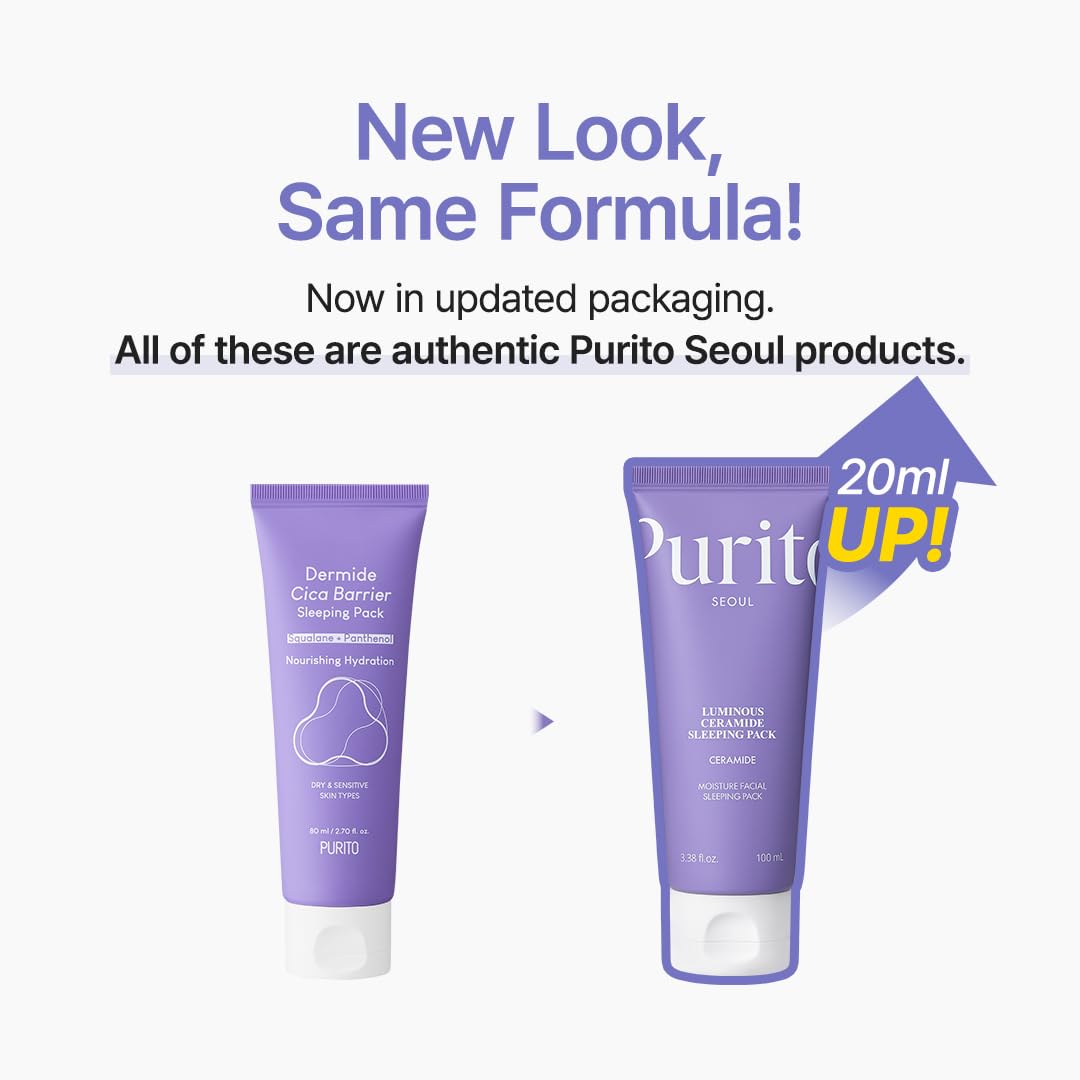 PURITO creamy texture close-up highlighting ceramide-rich, non-greasy finish