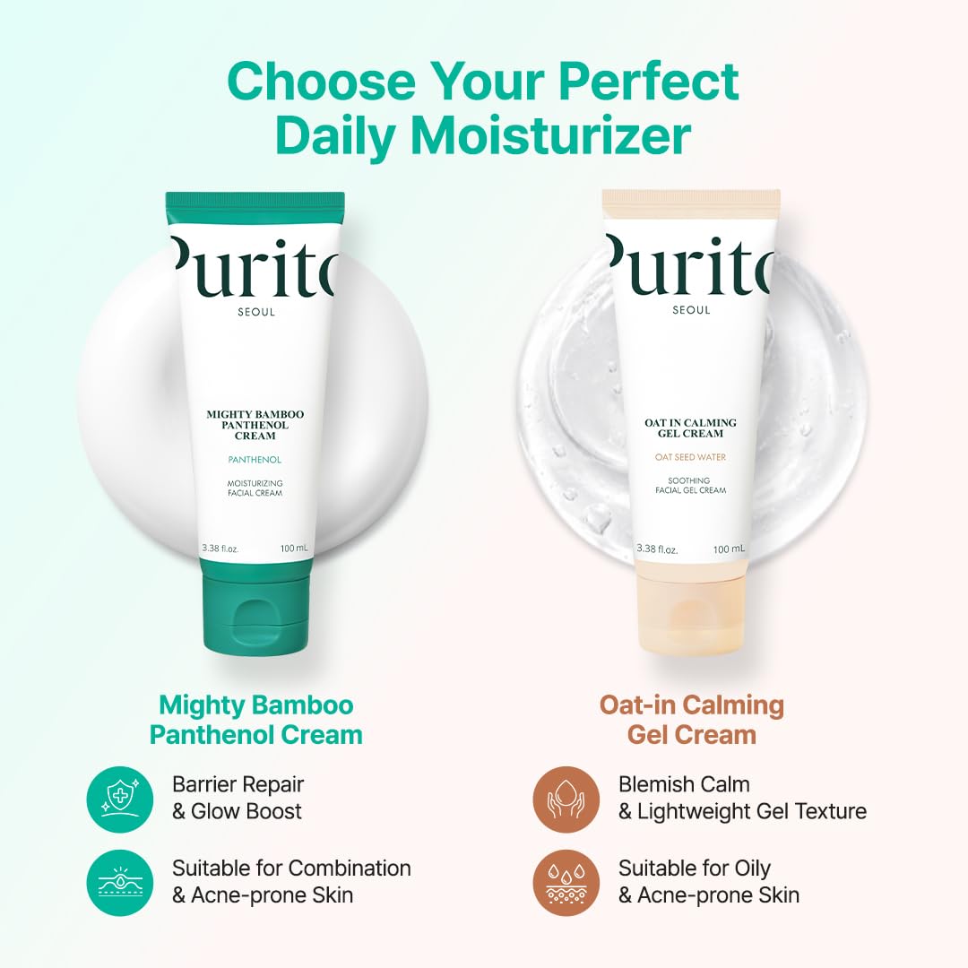 PURITO cream layered under sunscreen illustrating compatible daily routine