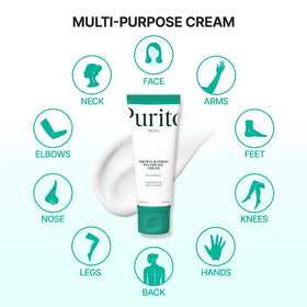 PURITO product label detail highlighting panthenol 10% and niacinamide benefits