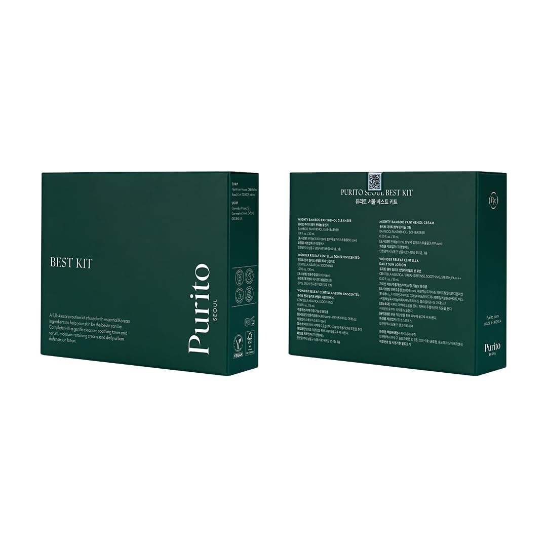 PURITO products arranged in travel bag demonstrating on-the-go skincare routine