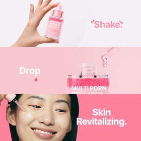 PURITO serum applied to cheek demonstration illustrating improved surface smoothness