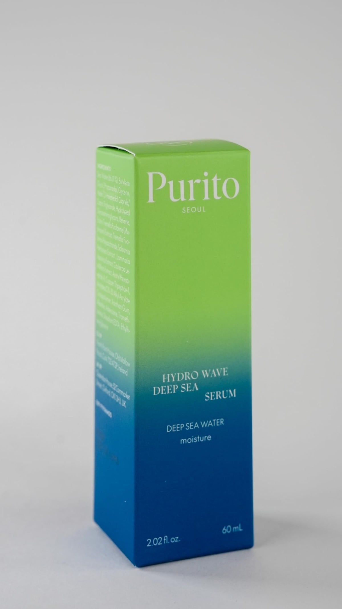 PURITO serum on a bathroom vanity conveying daily hydration routine