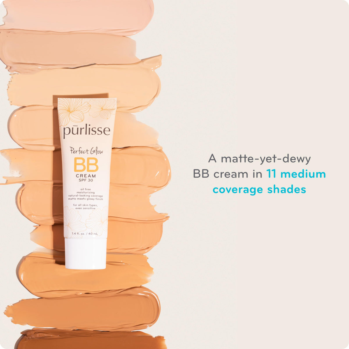 pūrlisse Perfect Glow before and after half-face comparison showing evened tone and reduced redness
