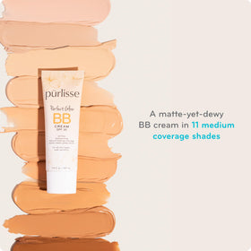 pūrlisse Perfect Glow before and after half-face comparison showing evened tone and reduced redness