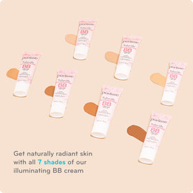 pūrlisse applying BB cream with brush for seamless blend and polished look
