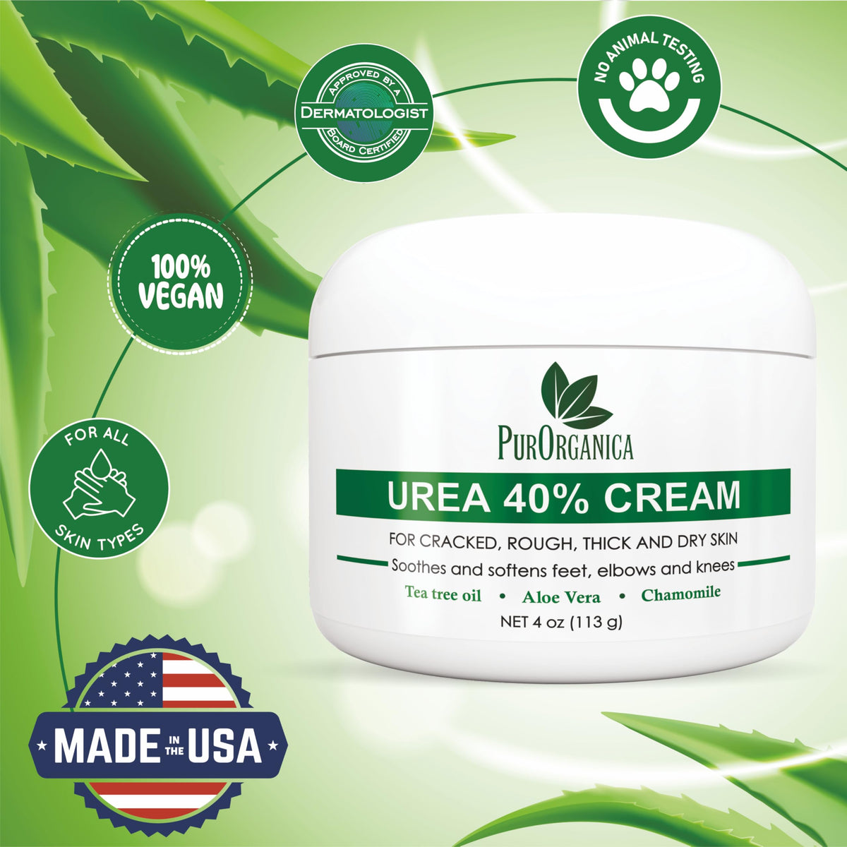 PurOrganica applied to heel demonstrating exfoliation and softened skin