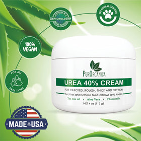 PurOrganica applied to heel demonstrating exfoliation and softened skin