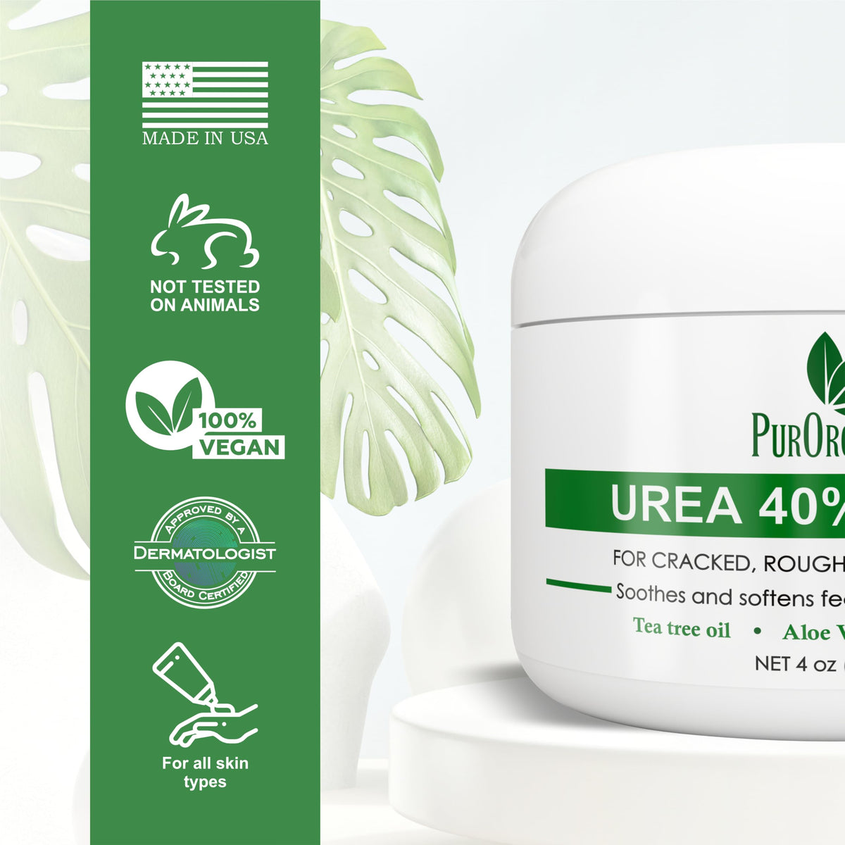 PurOrganica cream texture close-up highlighting rich non-greasy hydration