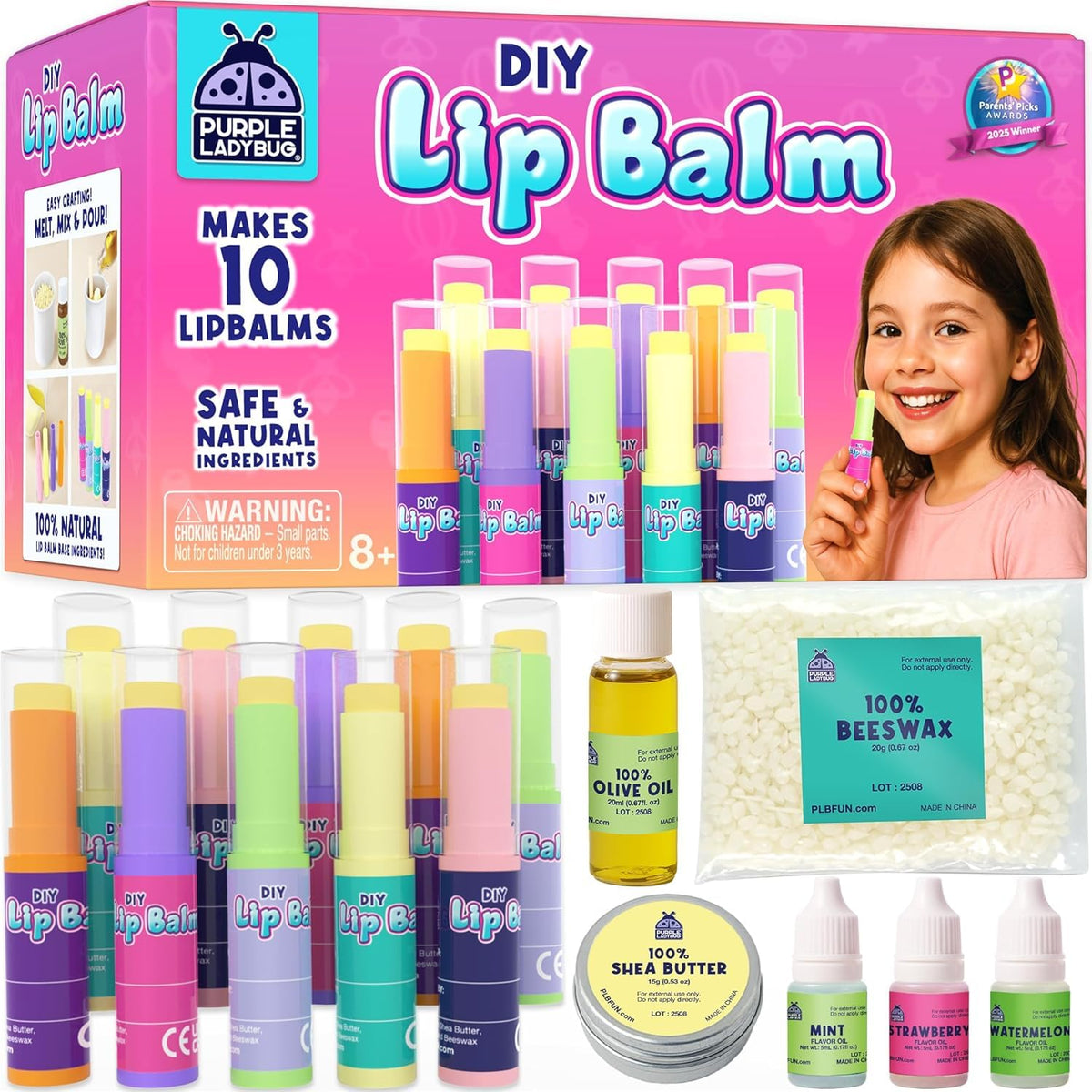 PURPLE LADYBUG front packaging showing kit components and benefits