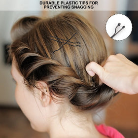 PURPLESKY in-use holding an elegant updo for comfortable secure styling