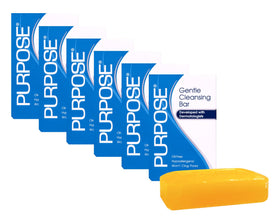 PURPOSE cleansing bar front packaging shows product and benefits
