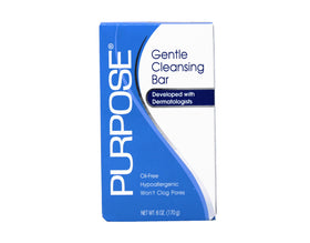 Purpose cleansing bar texture closeup highlighting smooth non-greasy surface for gentle cleanse