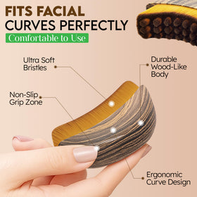 Puur House brush in use along jawline demonstrating sculpting and de-puffing benefit