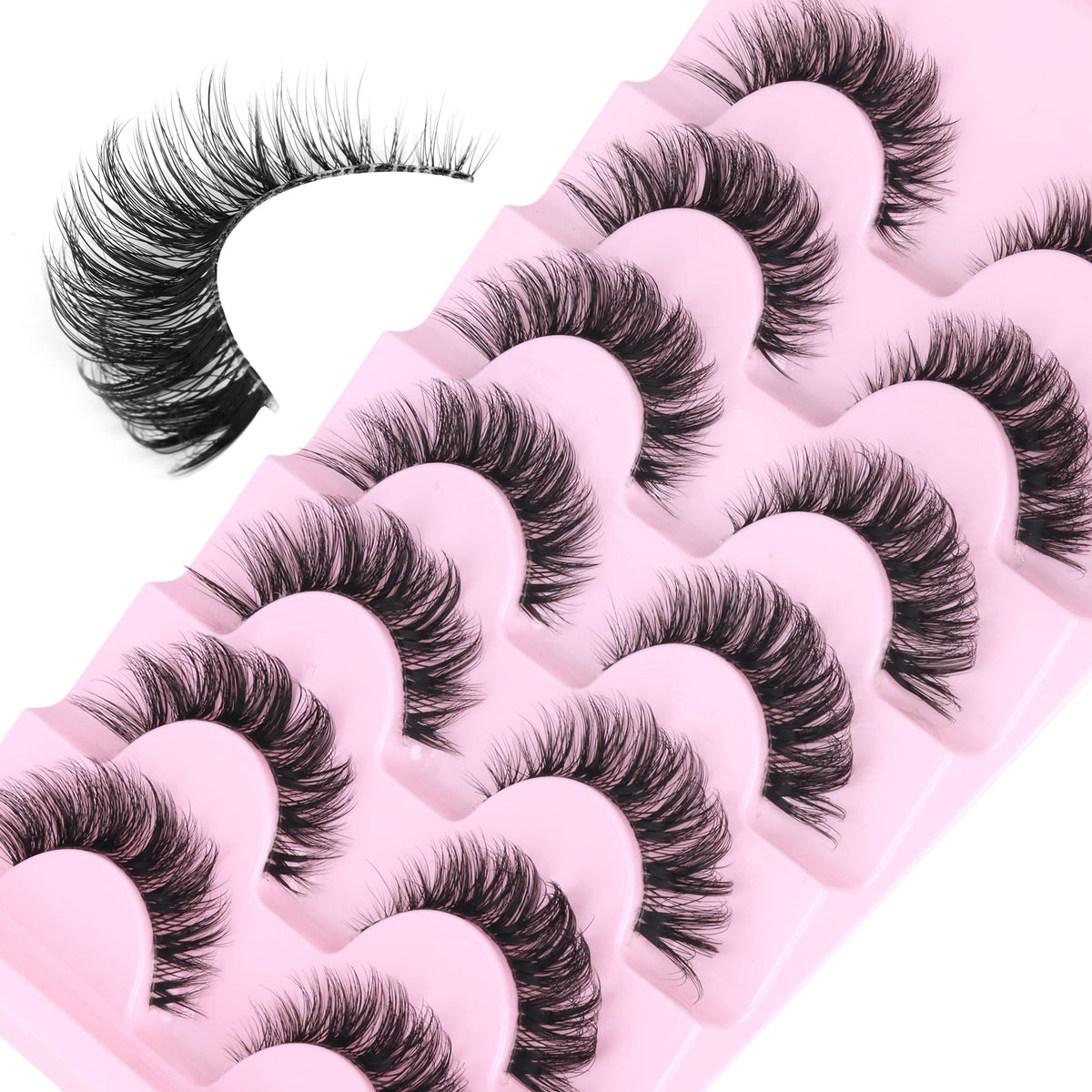 PVDKIW model wearing wispy cat eye demonstrating subtle lift