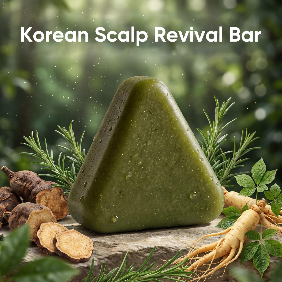 Pwkvsn close-up of shampoo bar texture highlighting botanicals