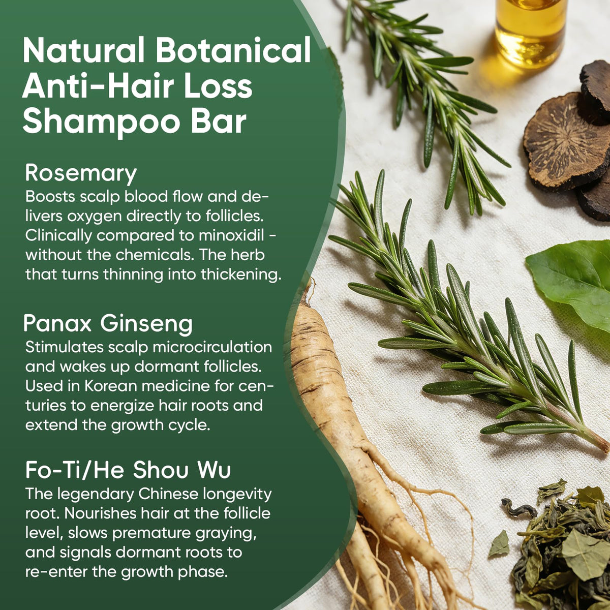 Pwkvsn rosemary and green tea ingredients emphasizing scalp refresh