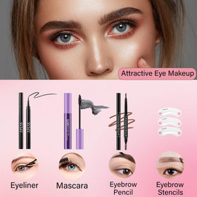 PWYSHXDF brushes and eyebrow stencils laid out to demonstrate precise shaping tools