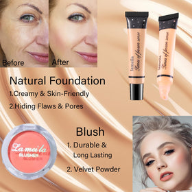 PWYSHXDF foundation bottle with sponge illustrating easy application and natural coverage