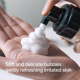 Pyunkang Yul applied to face during wash showing effective makeup removal