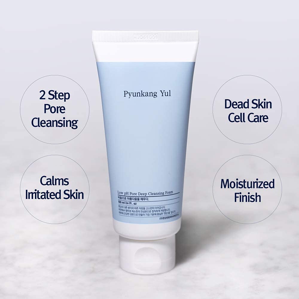 Pyunkang Yul pump dispensing fluffy foam demonstrating soft lather benefit